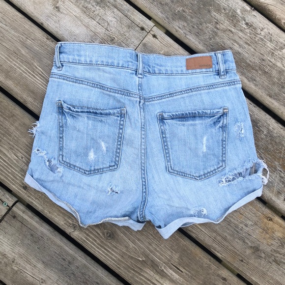 Garage High waisted Distressed Denim Shorts 5 - Picture 4 of 5